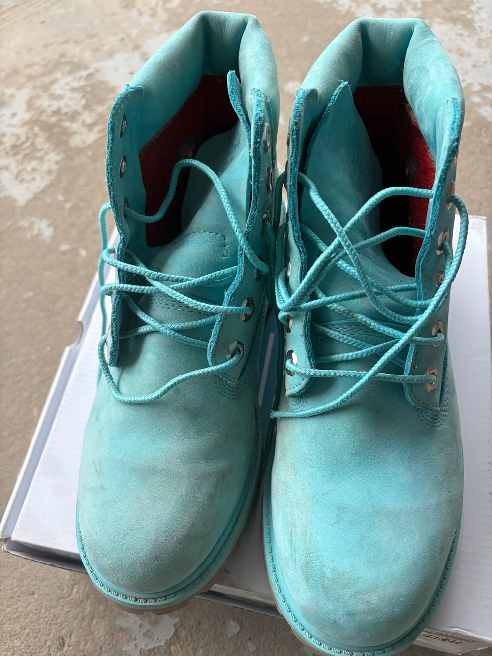 Timberland Turquoise Suede Boots